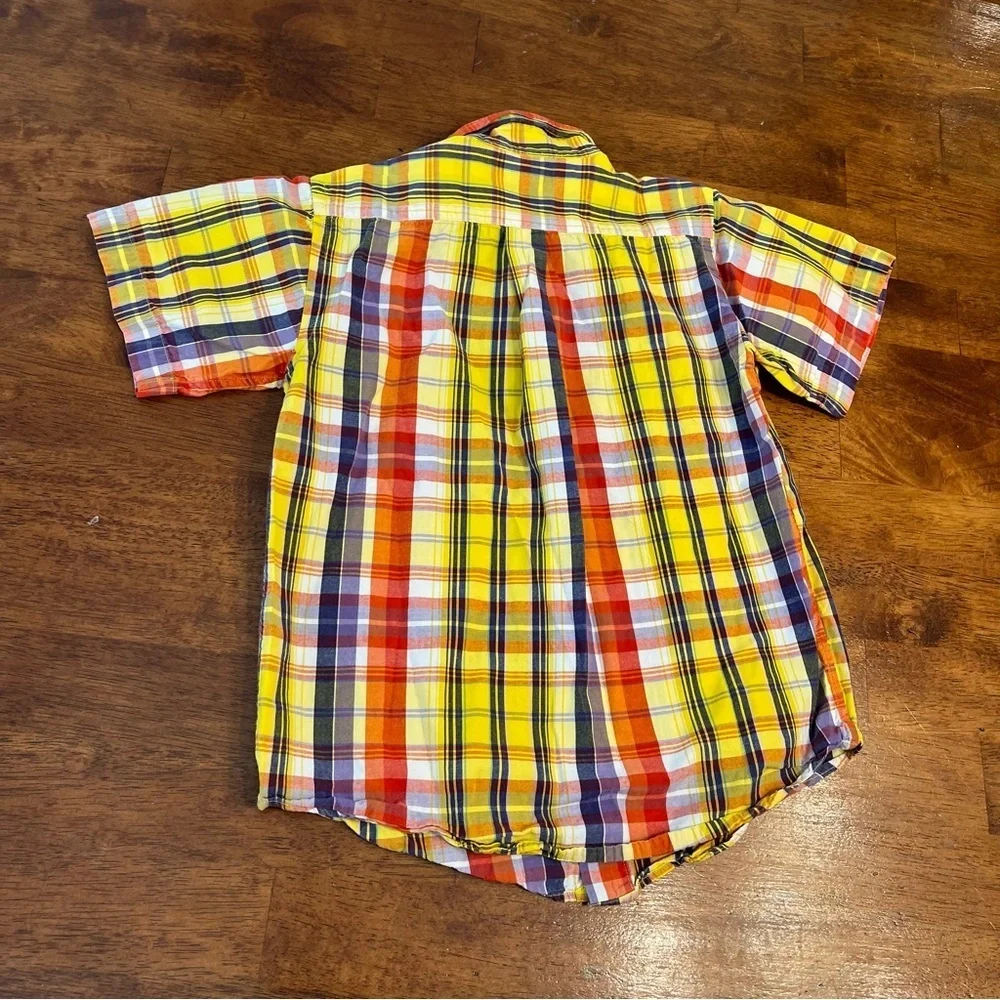 Ralph Lauren Multicolor yellow orange Plaid Shirt short sleeve size 7